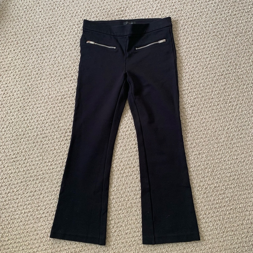 Ann Taylor Black Zipper Pocket Bootcut Flared Stretch Pants